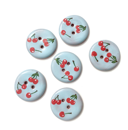 ‘Cherry Sky' Ceramic Button  1-1/16"