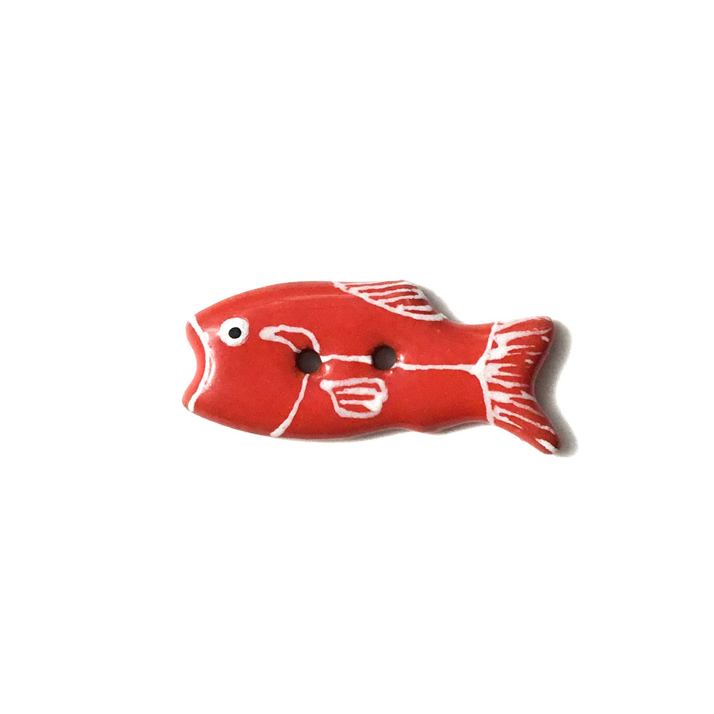 Colorful Fish Ceramic Buttons  1/2" x 1-1/4"