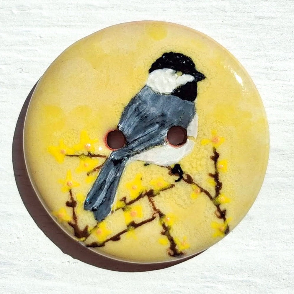 ‘Sunny Morning Chickadee’ 1-1/16” one-of-a-kind 4-pack