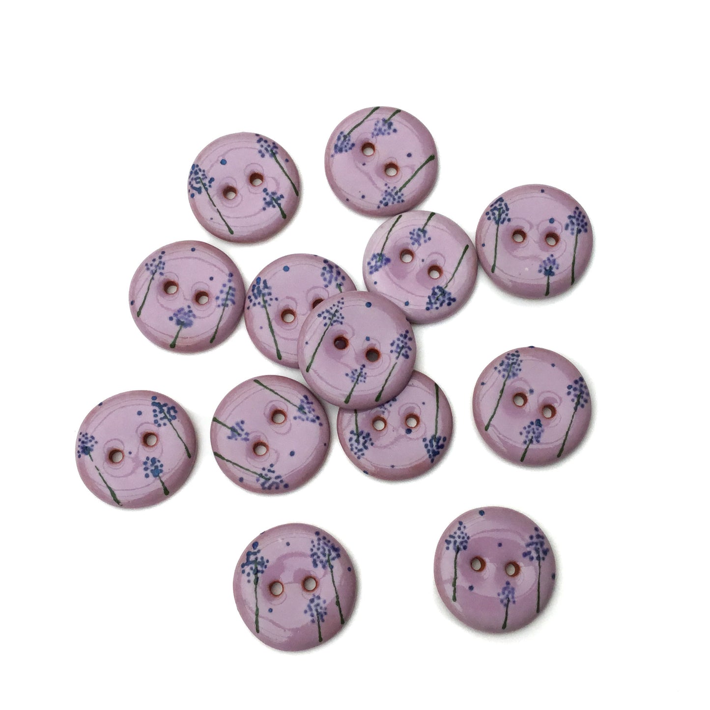 'Elsie Blue' Ceramic Buttons 3/4"