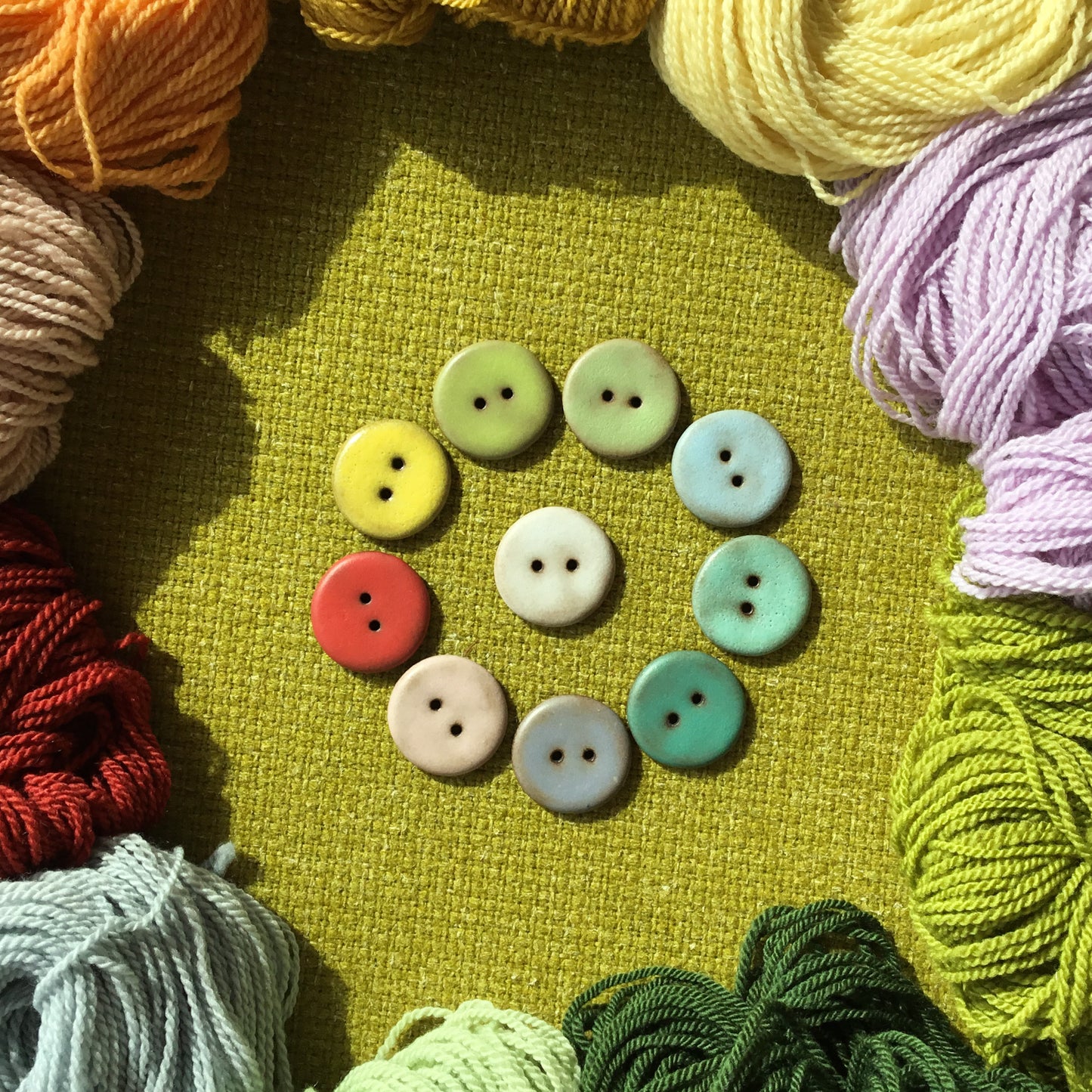 Assorted Colors MATTE Black Clay Buttons  1"