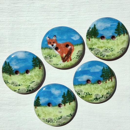 ‘Summer Day Fox’ 1-1/16” one-of-a-kind 5-pack