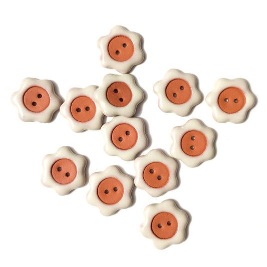 LOOPSIE DAISY Red Clay Button 'Vanilla' 7/8”