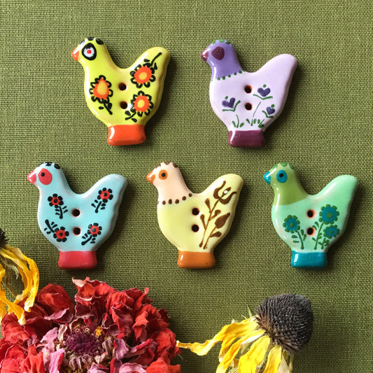 Sitting Pretty Hens Button Collection  1-1/4"