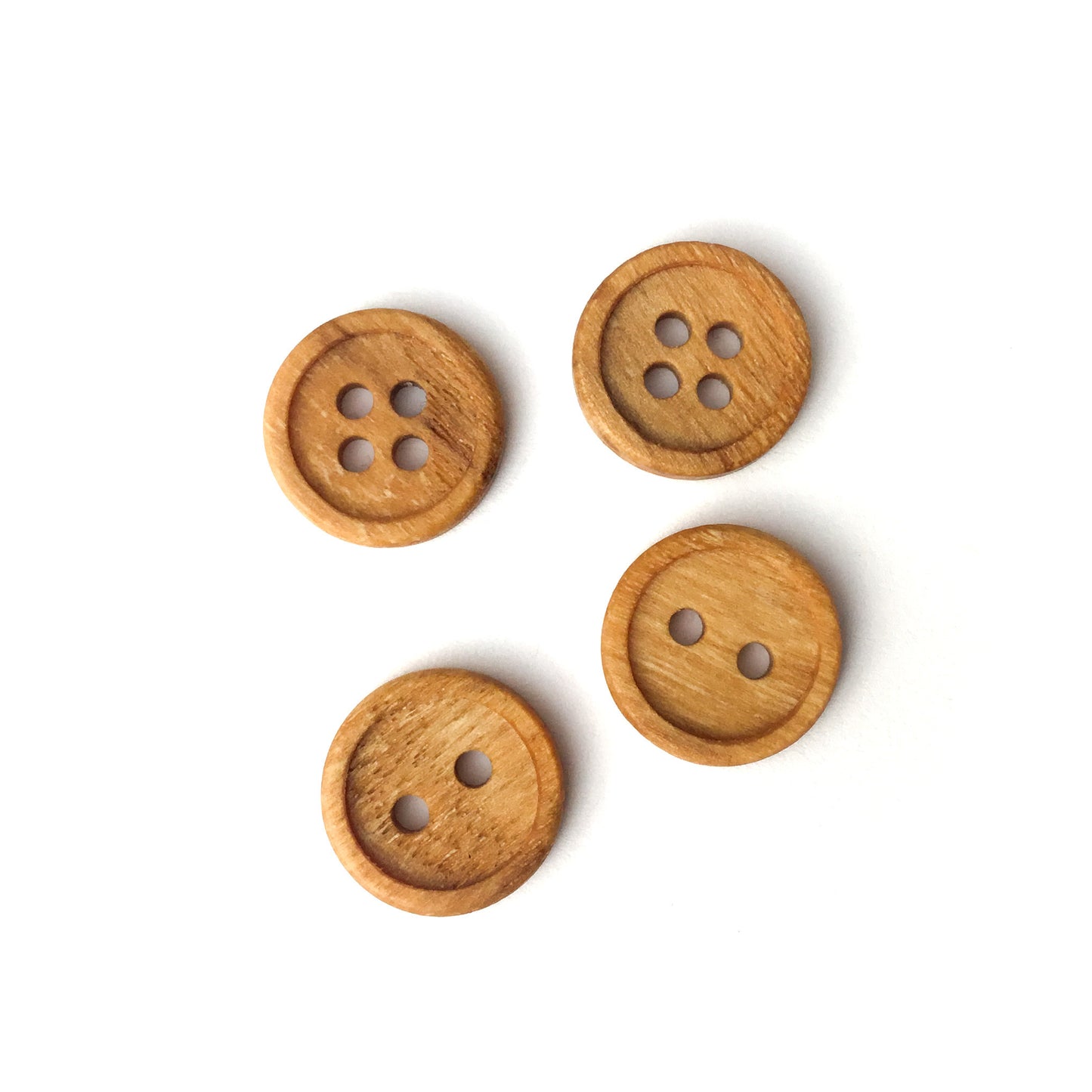 Discontinued - Bead Rim Wood Buttons - 5/8”