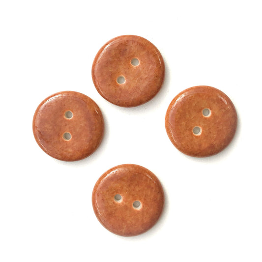 Orange Rust Porcelain Button  13/16"