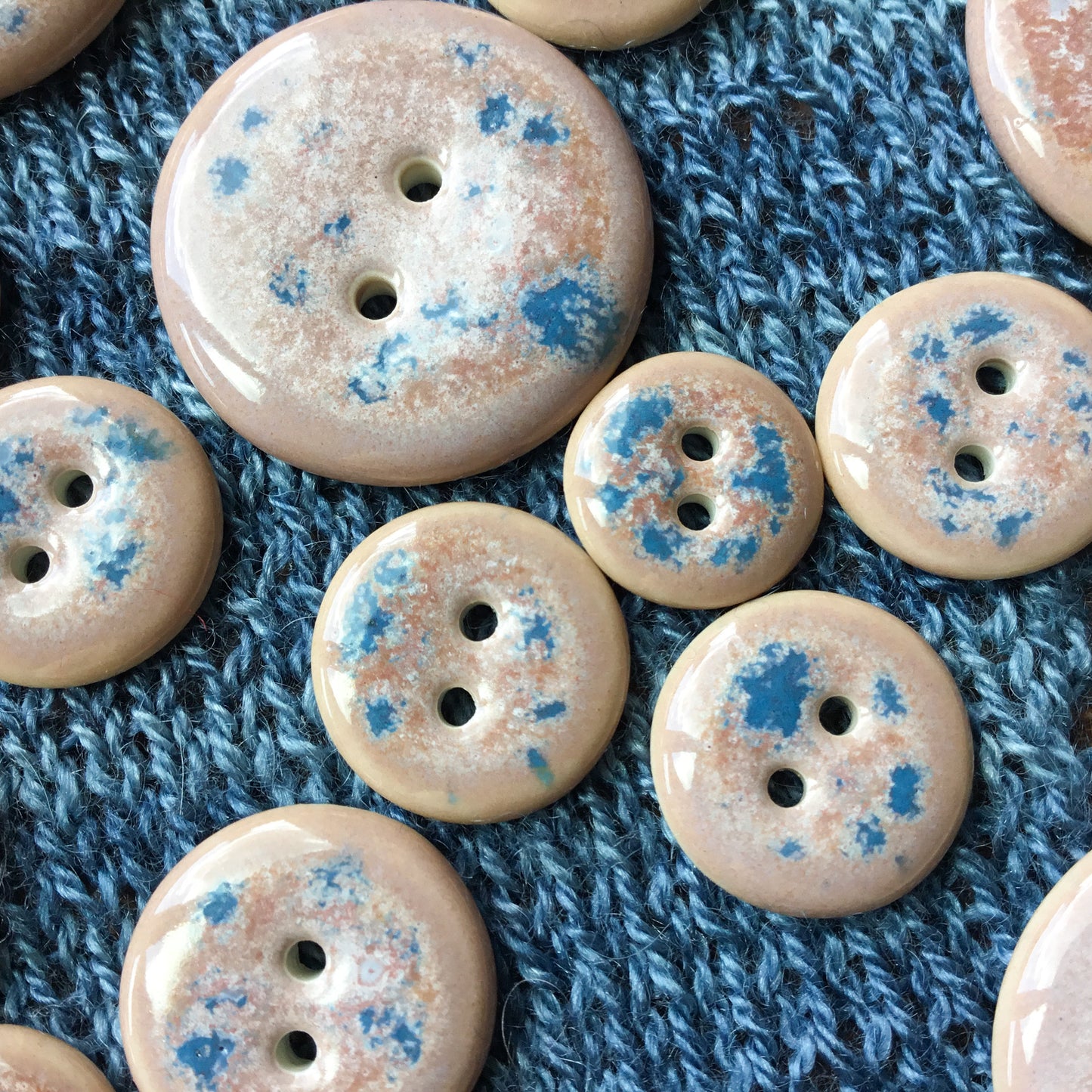 Purple Dusk & Denim Porcelain Buttons