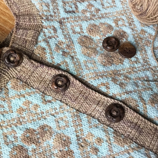 ‘Forest Flowers’ Black Walnut Wood Buttons  3/4”