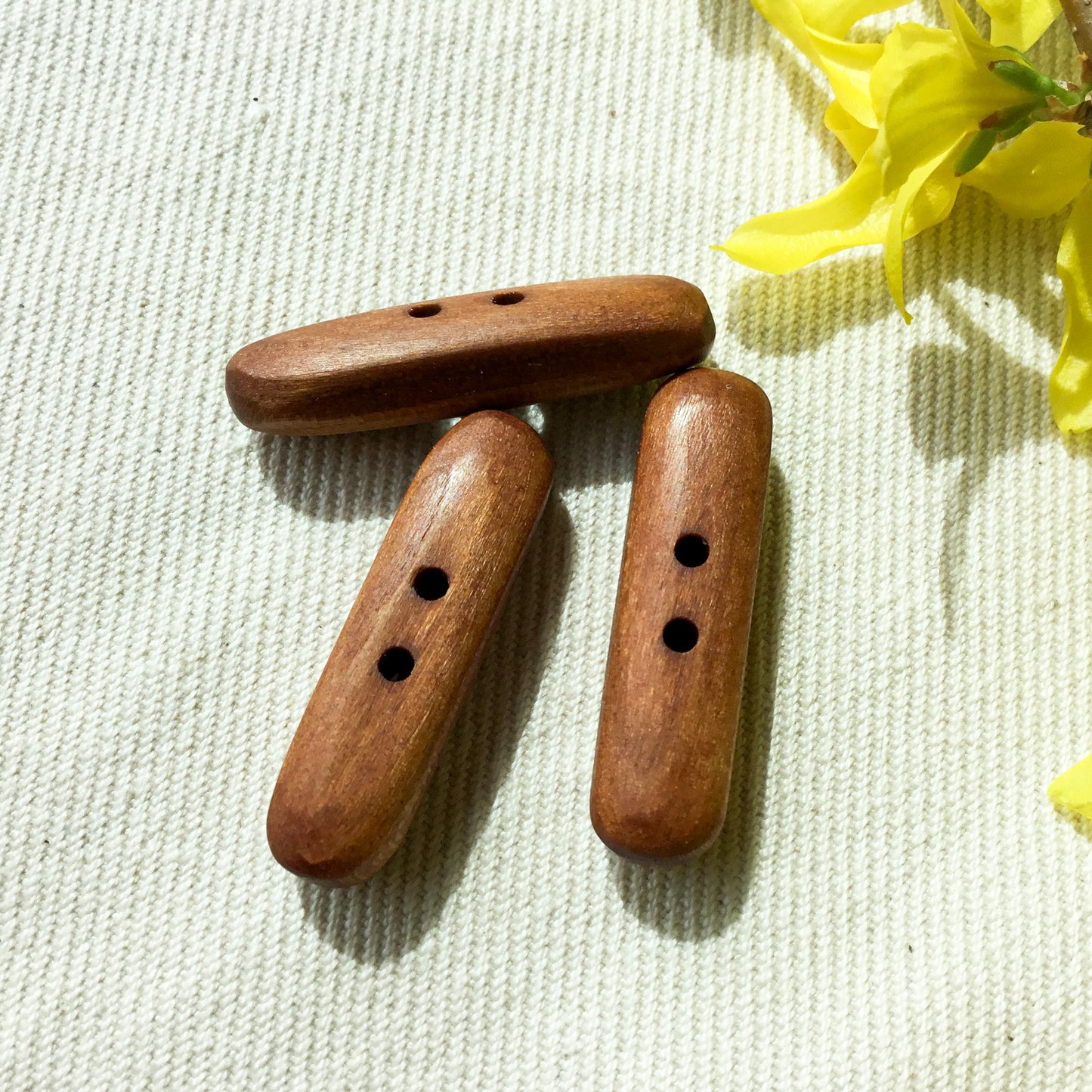 Polished Cherry Wood Toggle Buttons