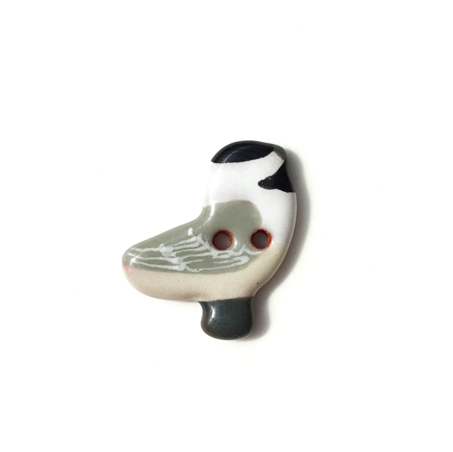 Ceramic Bird Buttons  3/4" x 7/8"