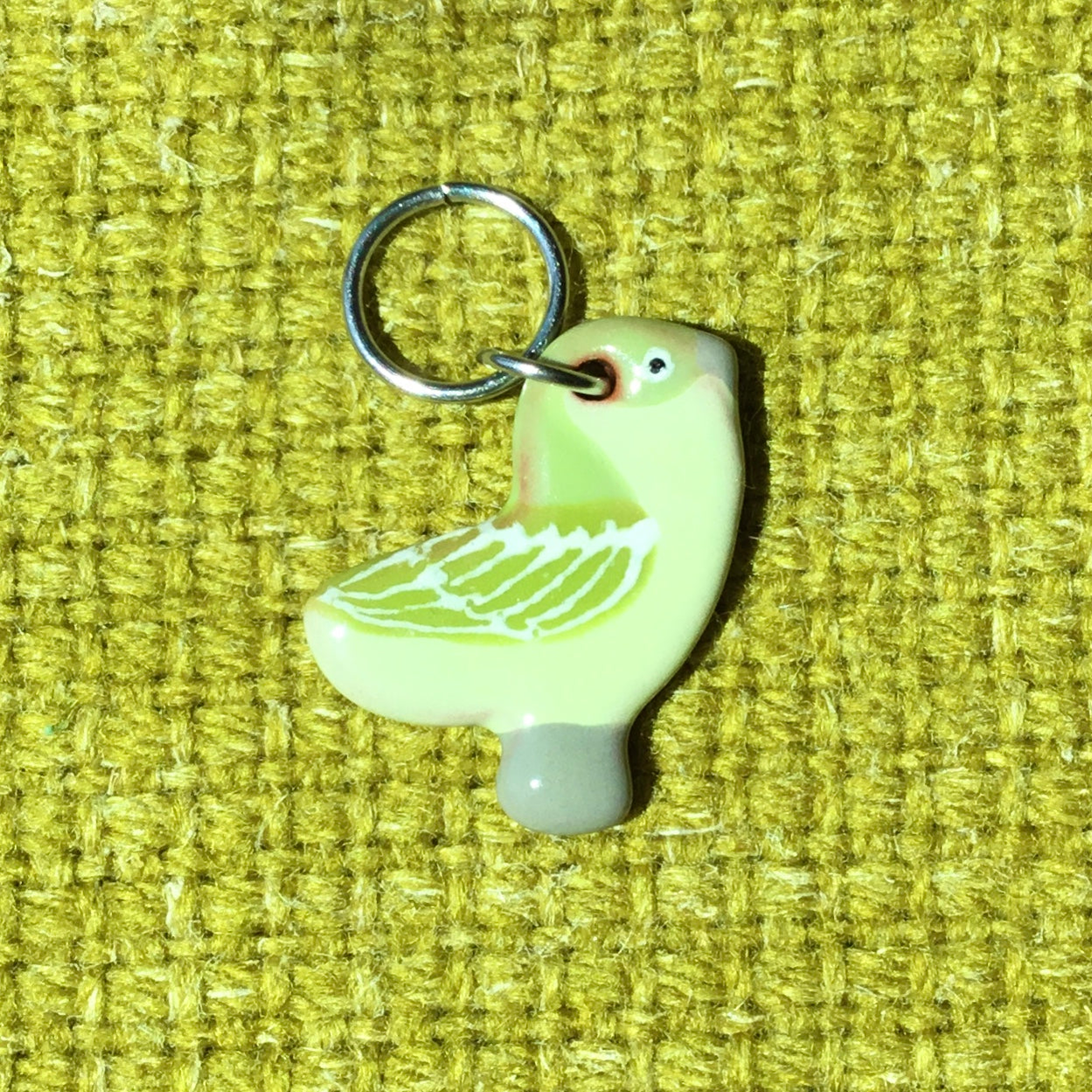Ceramic Bird Stitch Marker  3/4" x 7/8"
