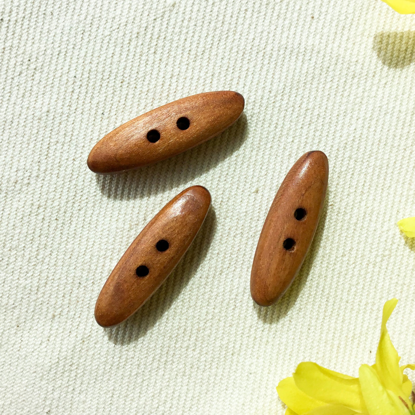Polished Cherry Wood Toggle Buttons