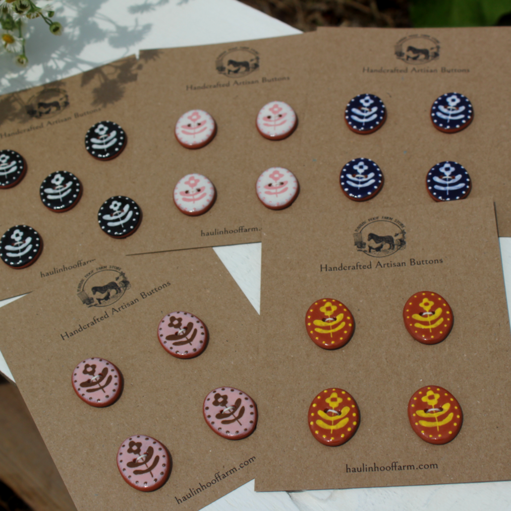 Wallflower Stencil Buttons