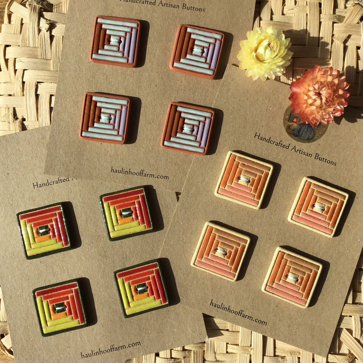 Log Cabin Quilt Button Packs