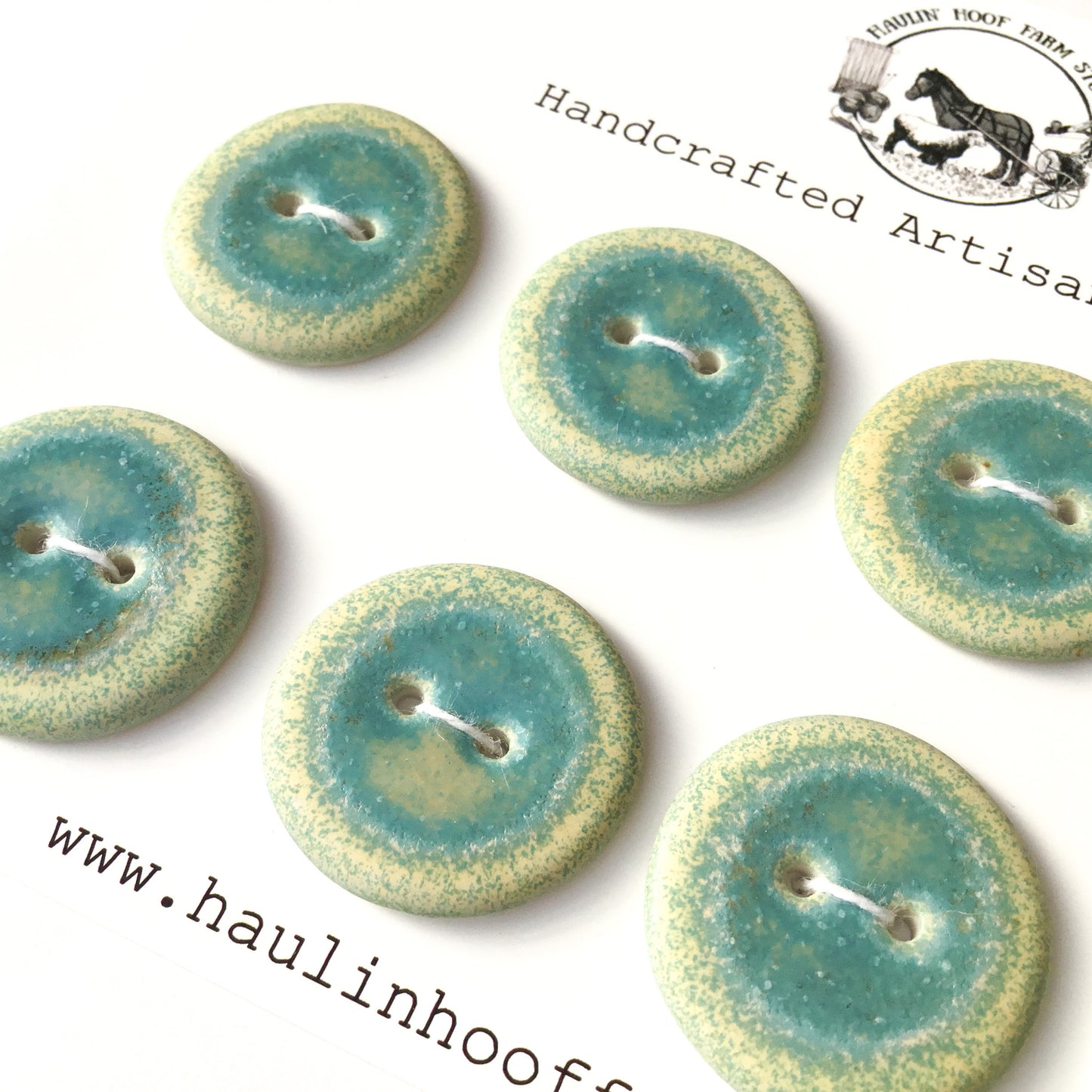 ‘Rip Tide’ Porcelain Buttons  1"  - 8 Pack