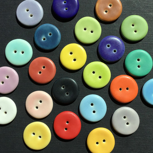 Assorted Colors MATTE Porcelain Buttons  7/8”