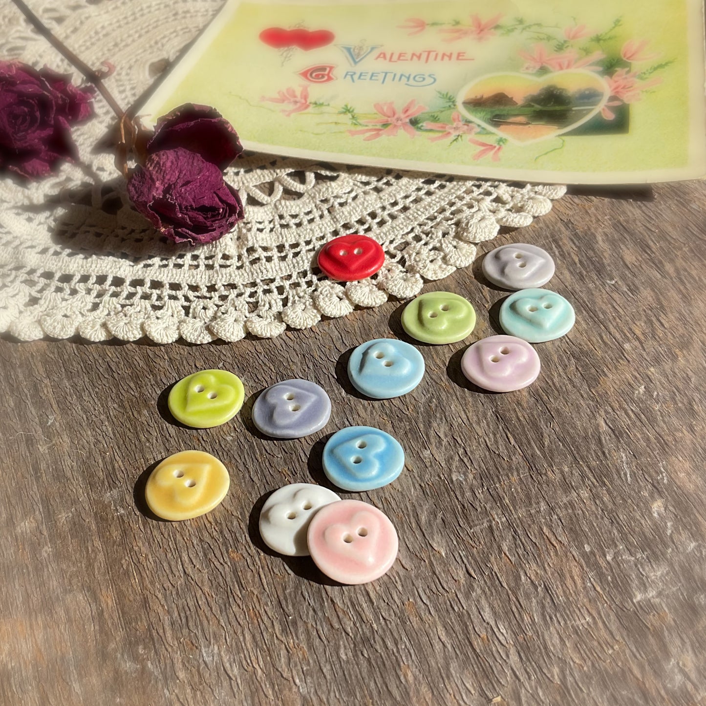 ‘Love Seal’ Matte Porcelain Button 5/8”