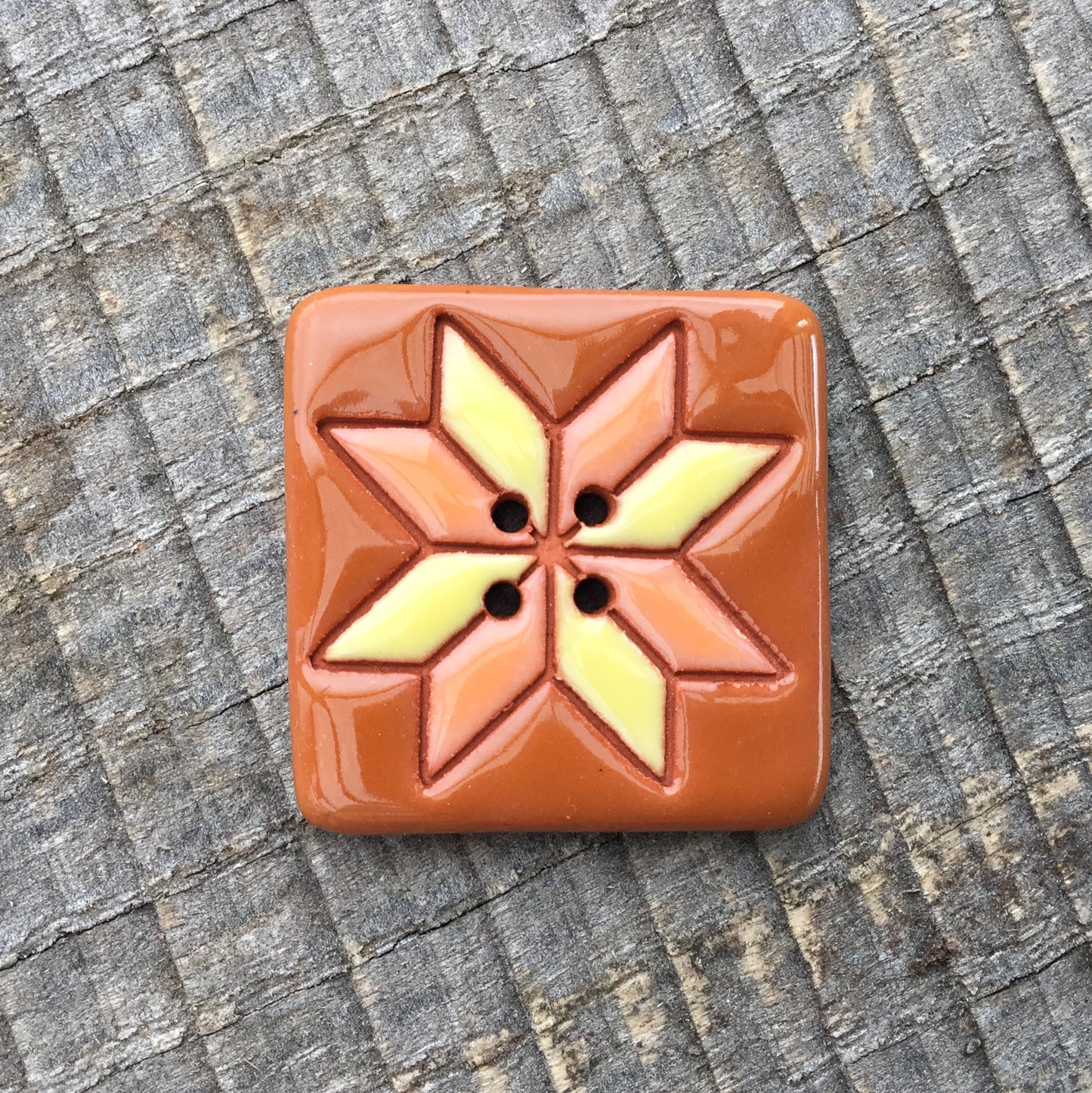 Eight Point Star Quilt Block Button 1-1/16"