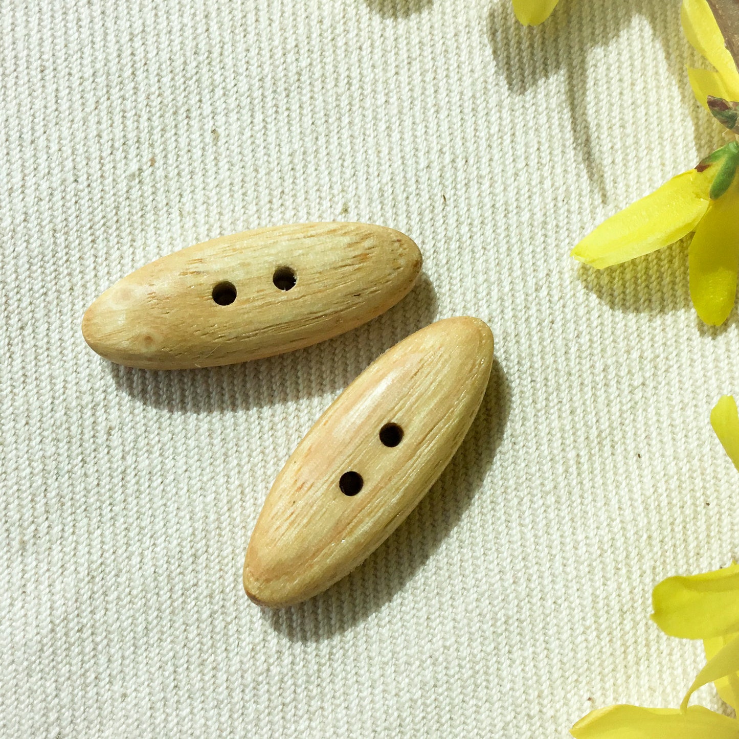 Polished Ash Wood Toggle Buttons