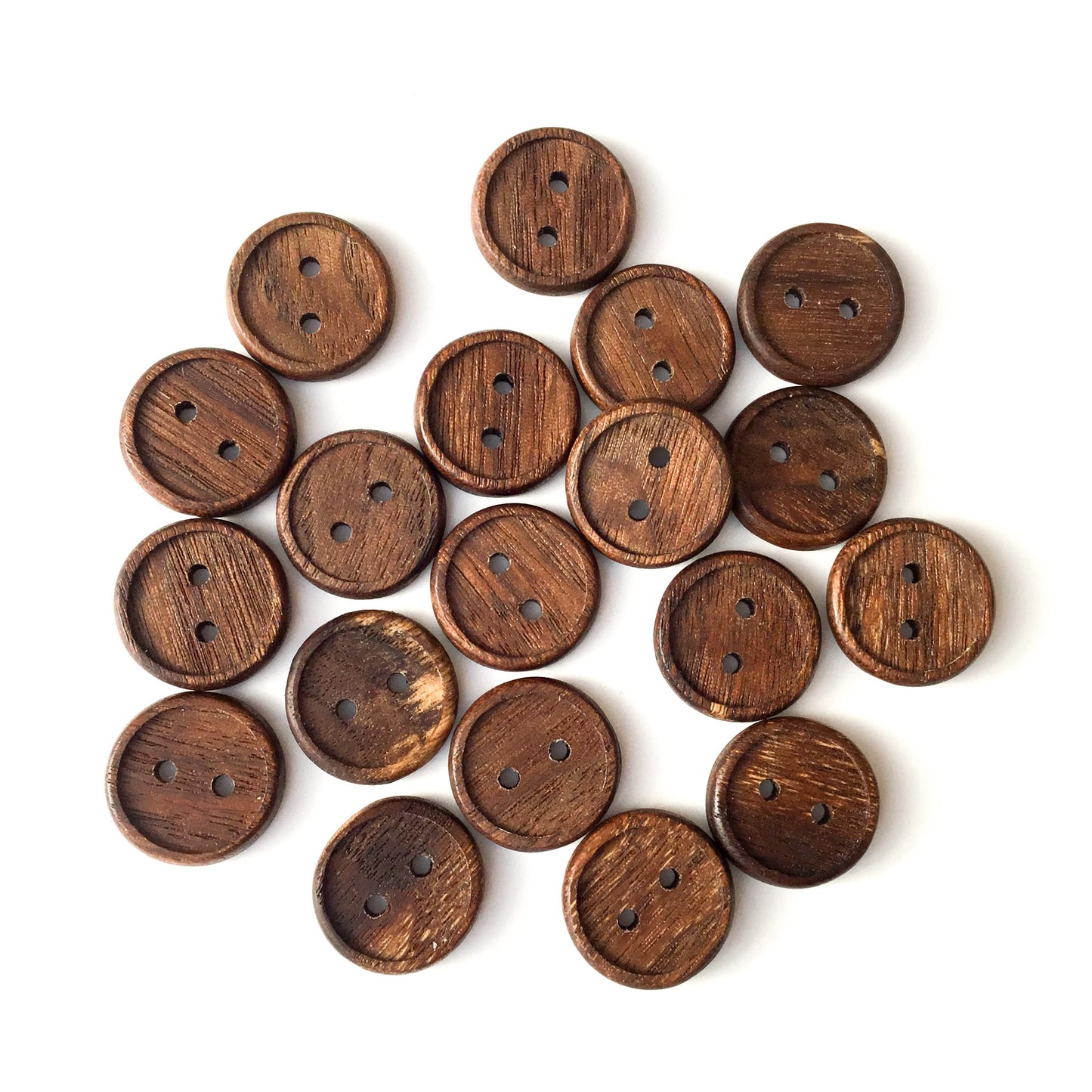 Discontinued - Bead Rim Black Walnut Wood Buttons - 3/4"