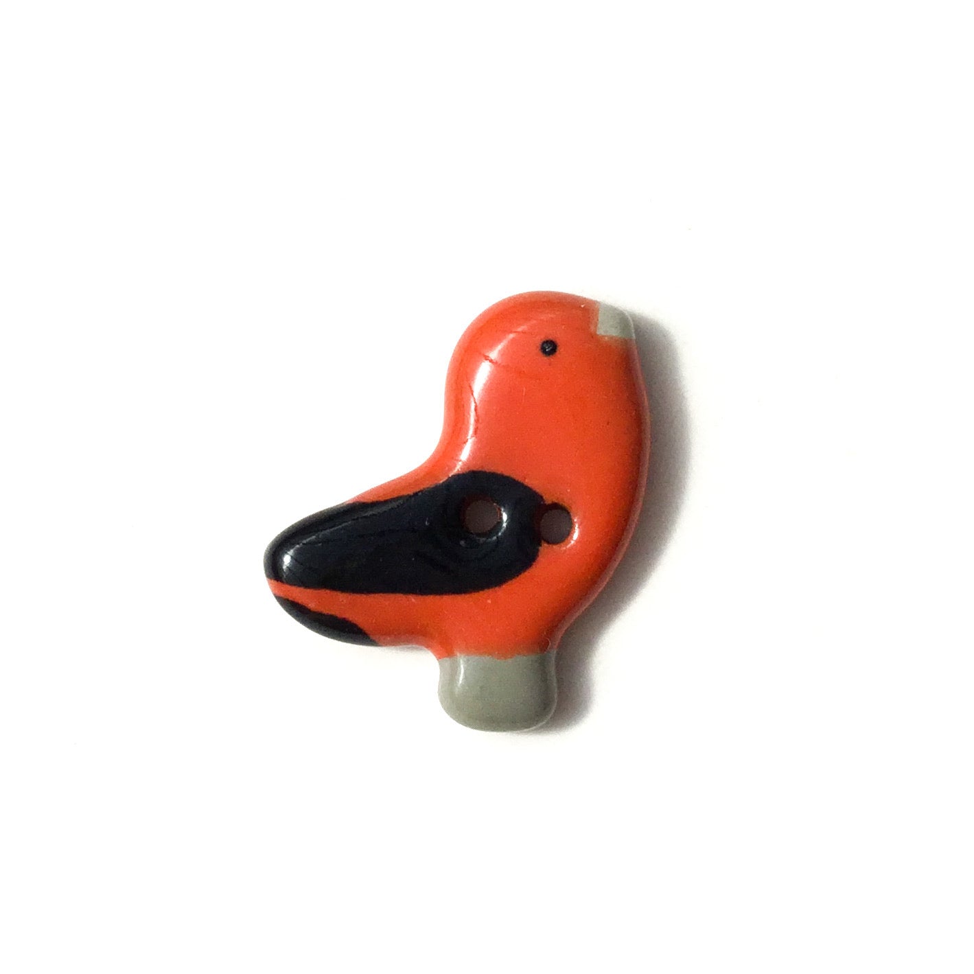 Ceramic Bird Buttons  3/4" x 7/8"