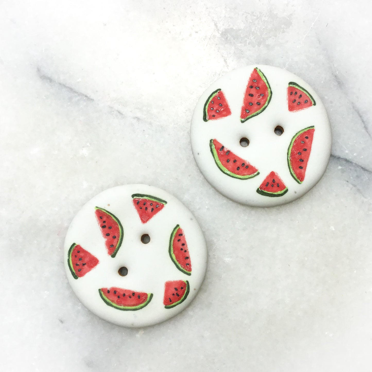 ‘Fruit Salad’ Stoneware Fruit Buttons  1-3/8”
