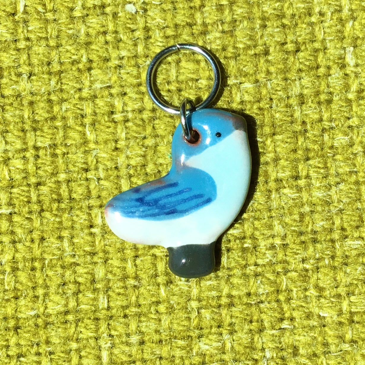 Ceramic Bird Stitch Marker  3/4" x 7/8"