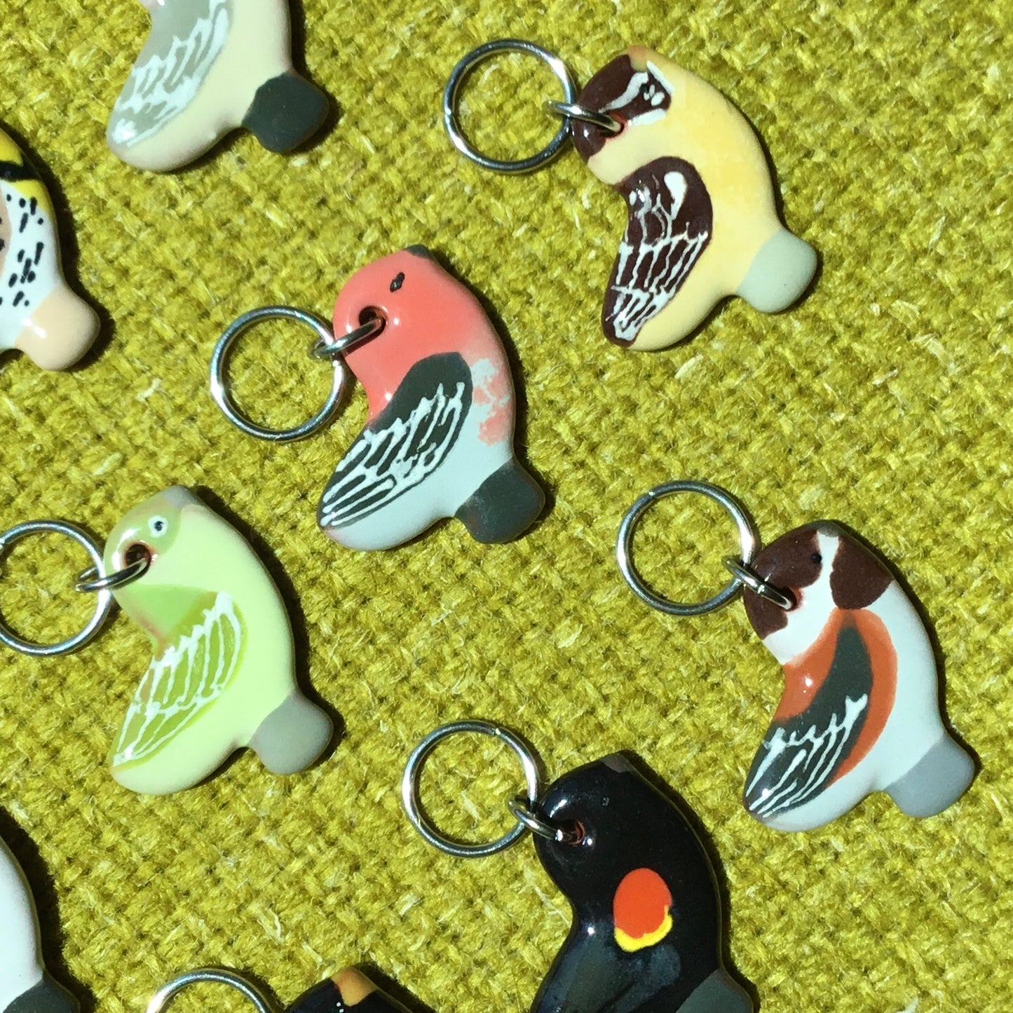 Ceramic Bird Stitch Marker  3/4" x 7/8"