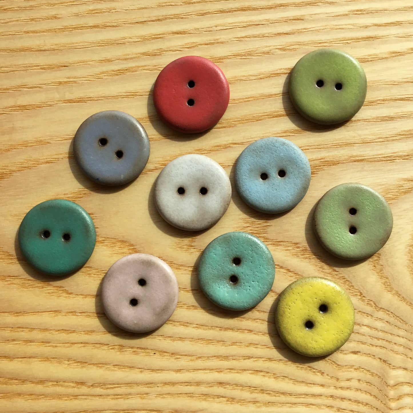 Assorted Colors MATTE Black Clay Buttons  1"