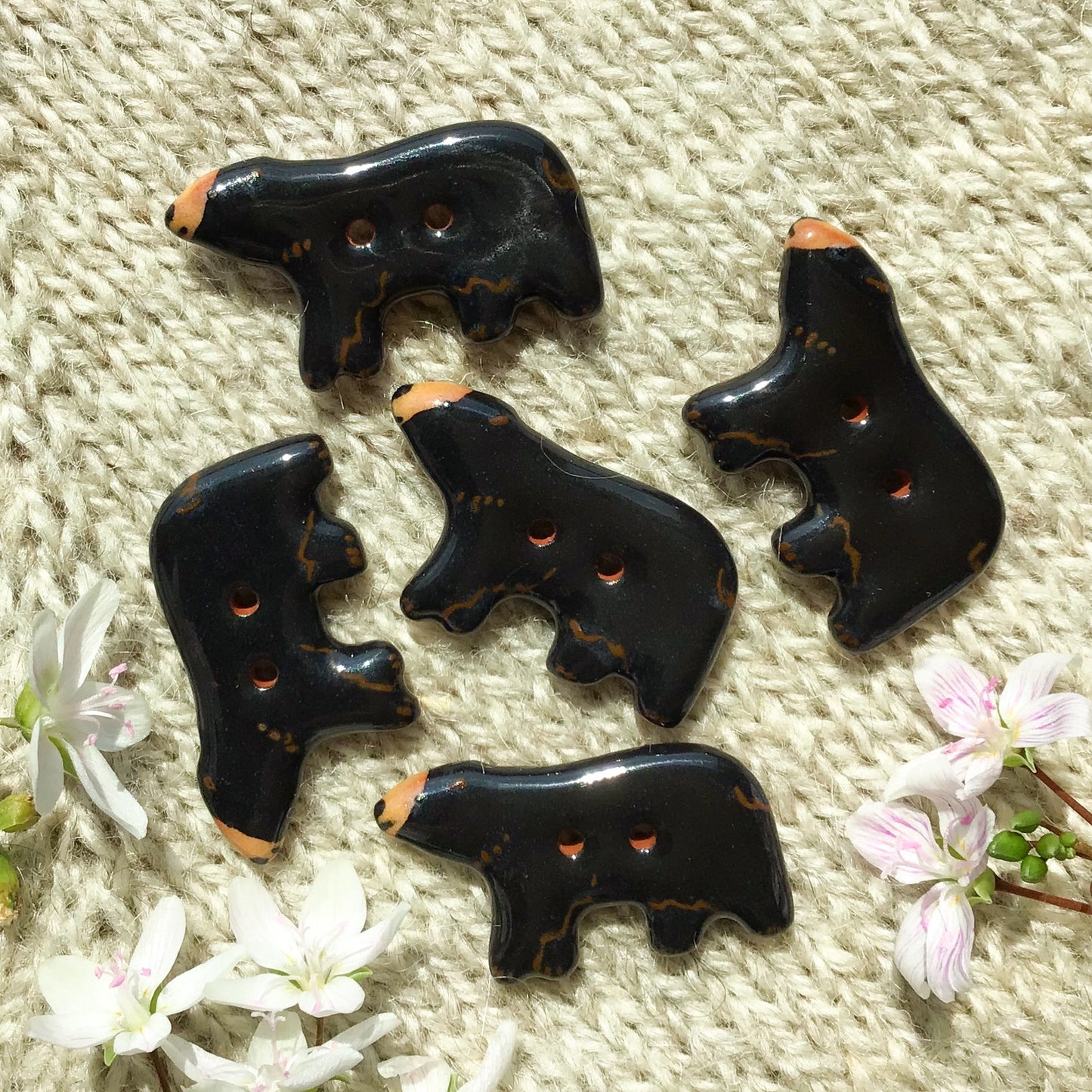 Bear Buttons  11/16" x 1-1/4”