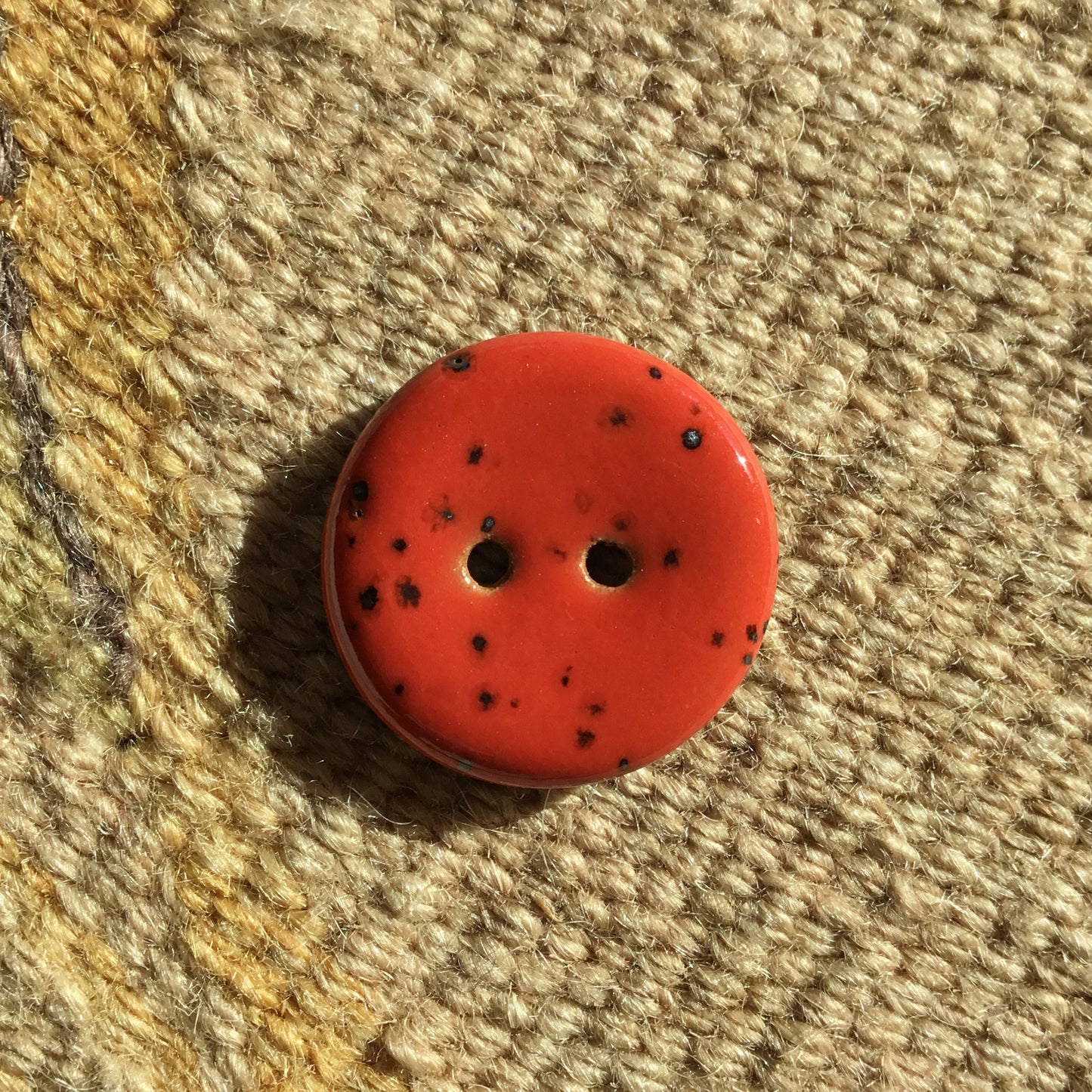 Glossy Fleck Stoneware Button  7/8"