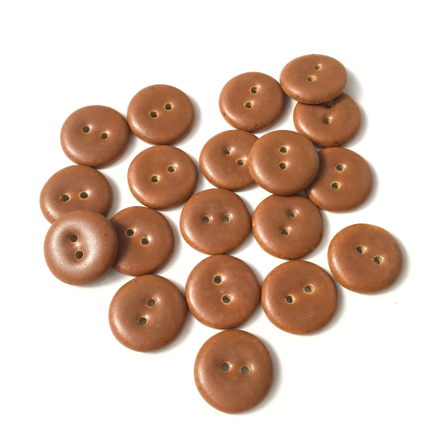 Matte Brown Stoneware Button  3/4"