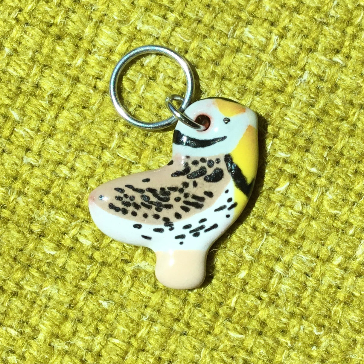 Ceramic Bird Stitch Marker  3/4" x 7/8"