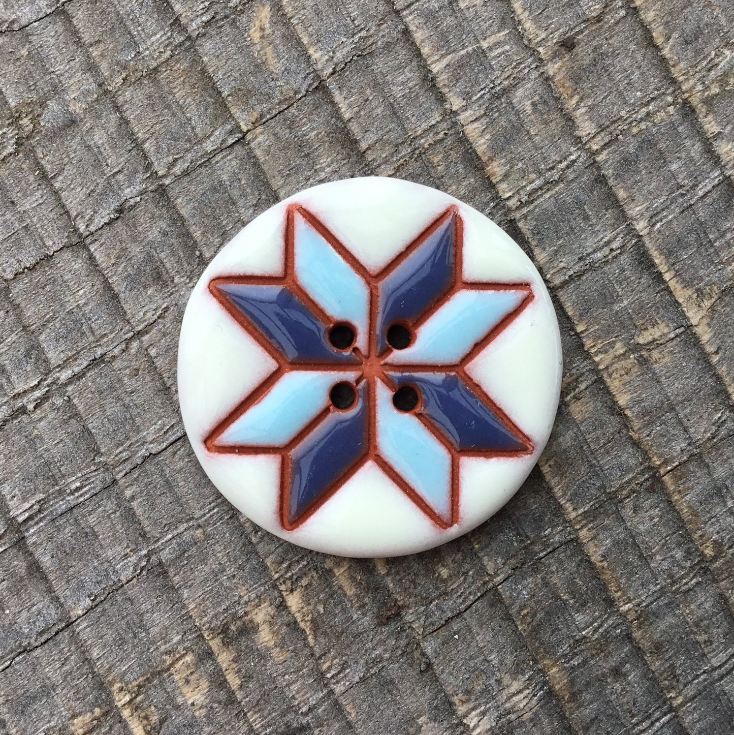 Eight Point Star Quilt Block Button 1-1/16"