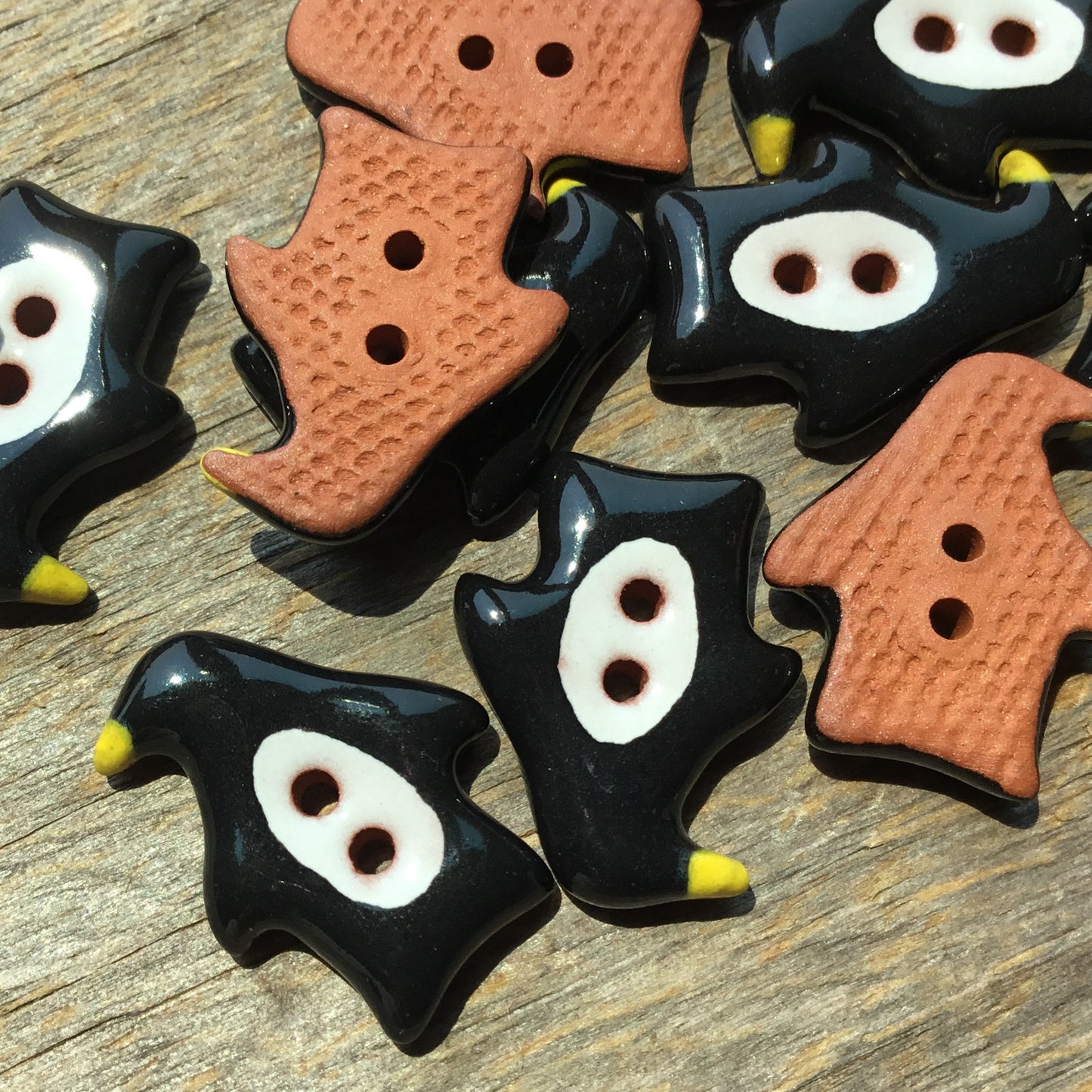 Penguin Buttons 5/8” x 13/16”