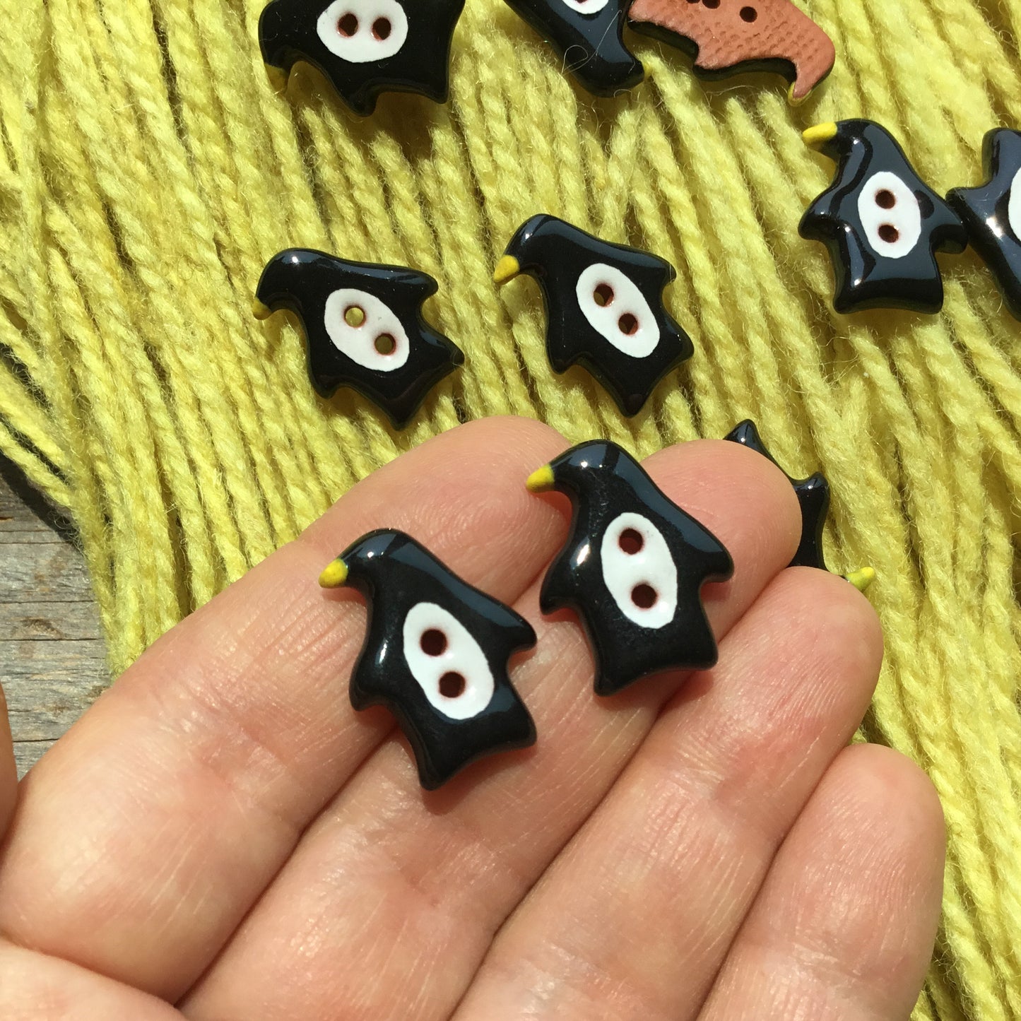 Penguin Buttons 5/8” x 13/16”
