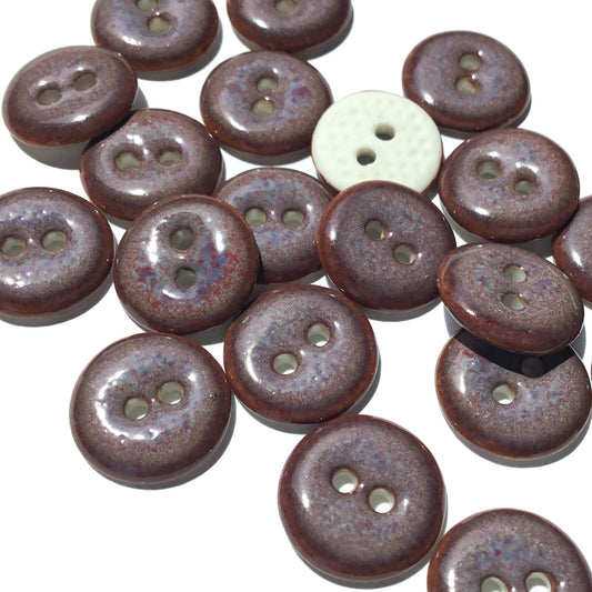 Iridescent Plum Porcelain Buttons  1/2"