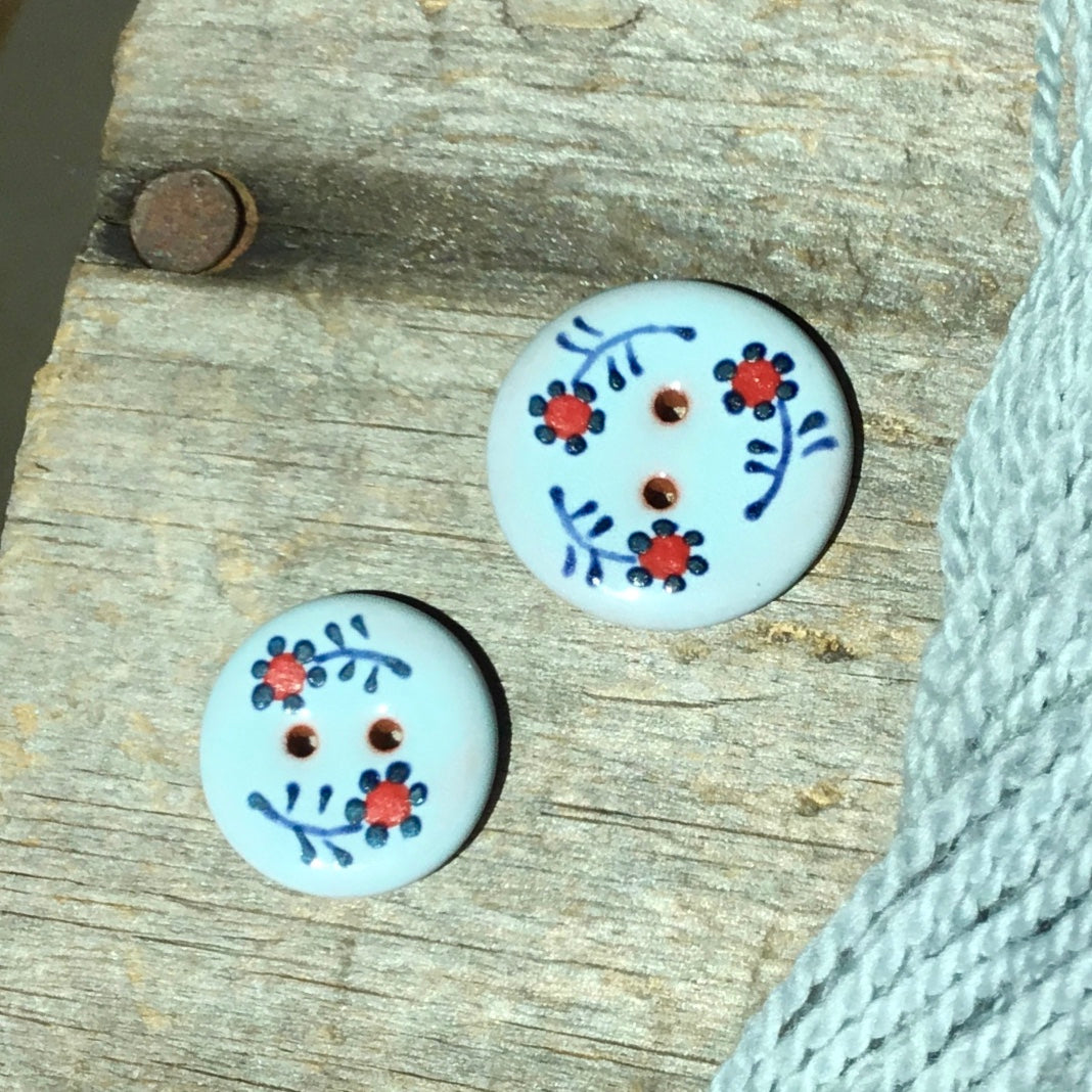 Dancing Flowers Ceramic Button