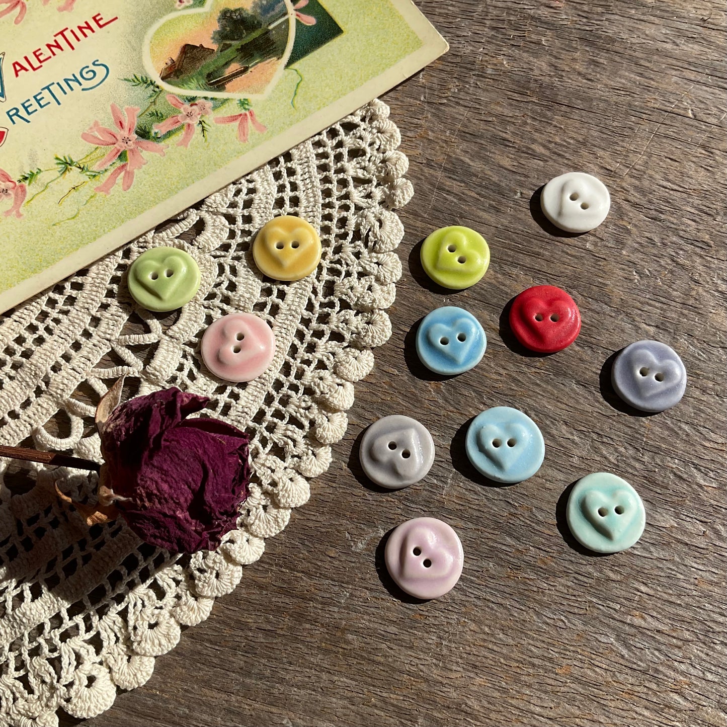 ‘Love Seal’ Matte Porcelain Button 5/8”