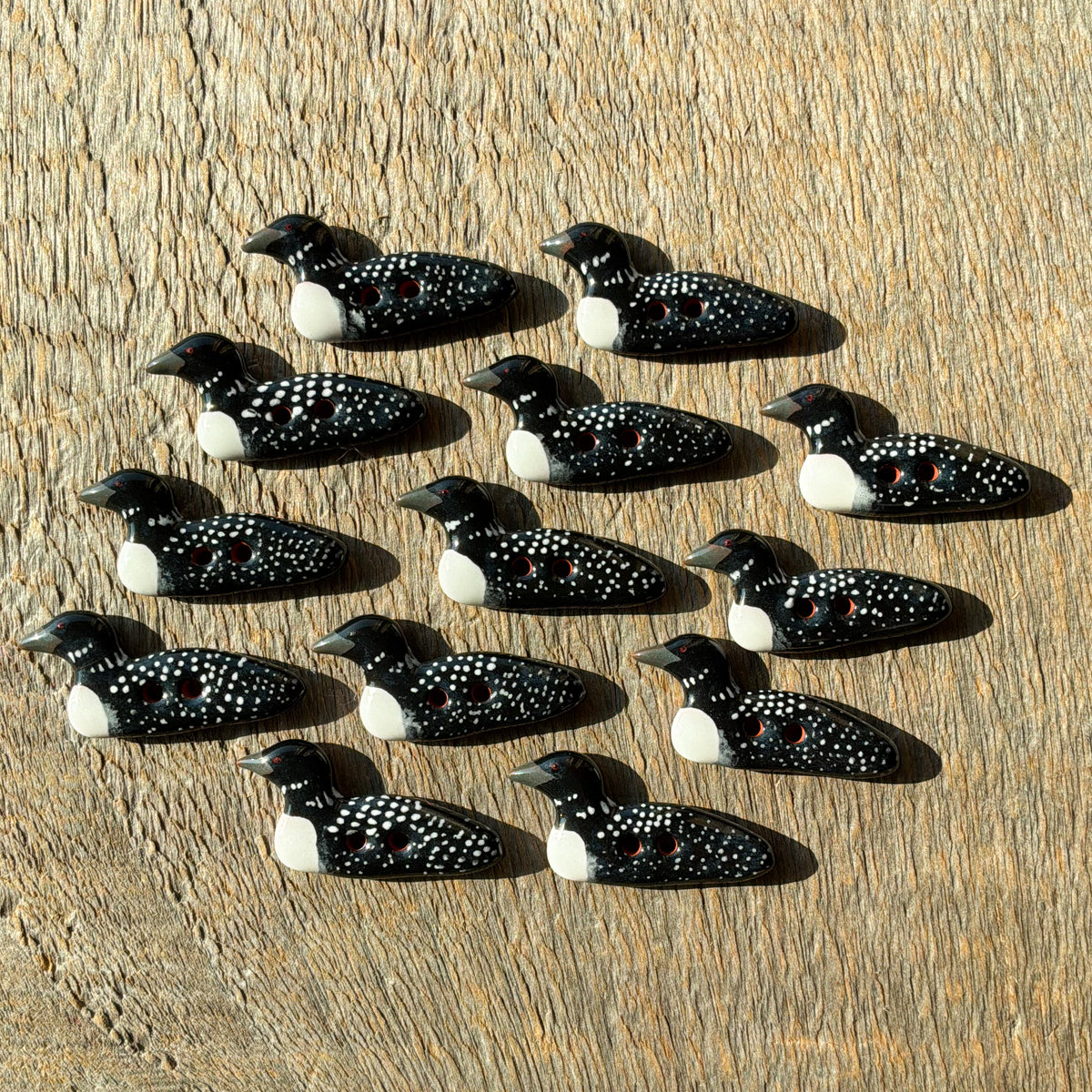 New Look! Ceramic Loon Buttons - two sizes