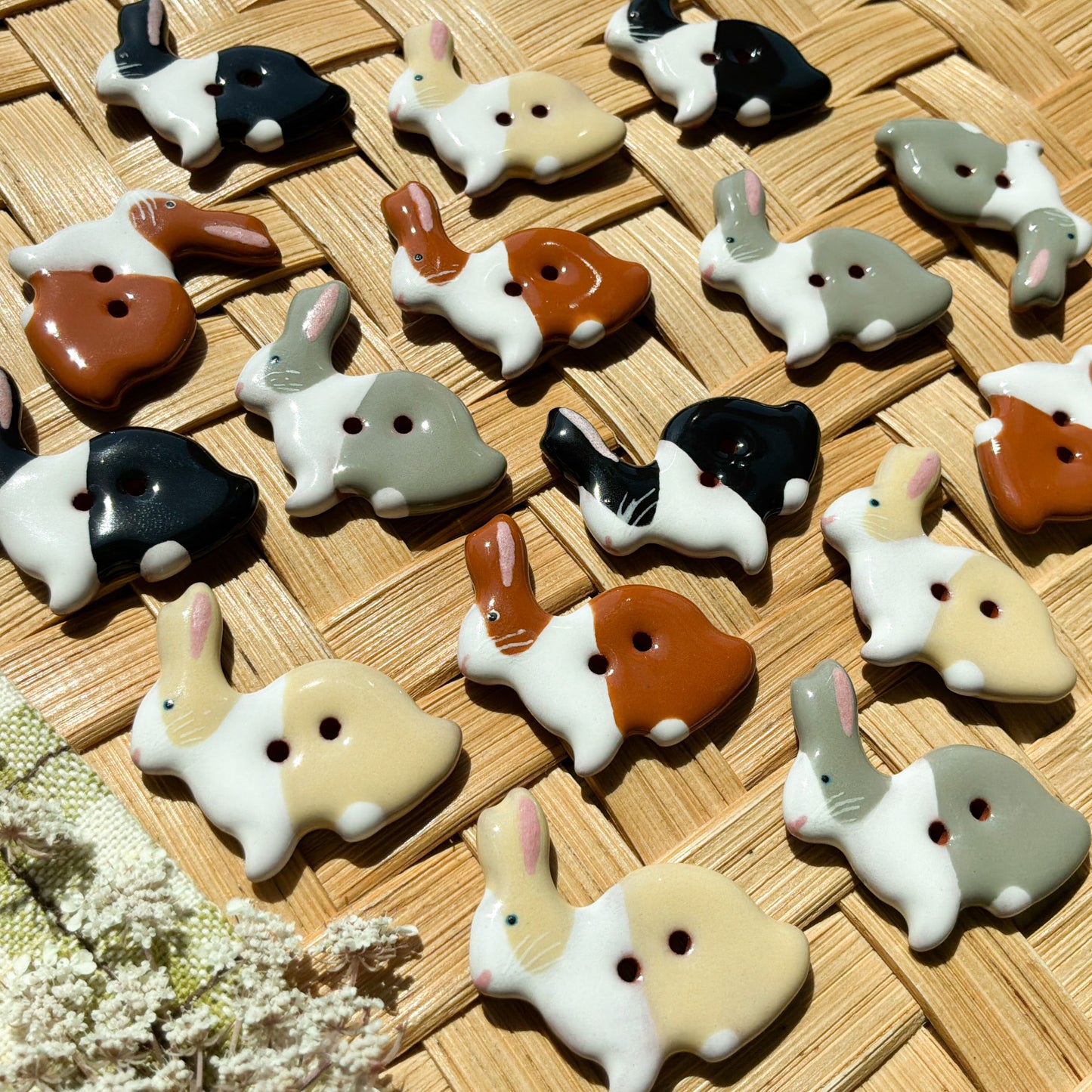 Rabbit buttons - 1-1/16” x 1-3/16”
