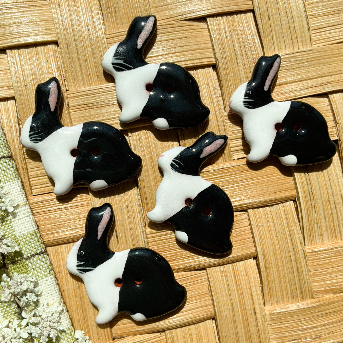 Rabbit buttons - 1-1/16” x 1-3/16”