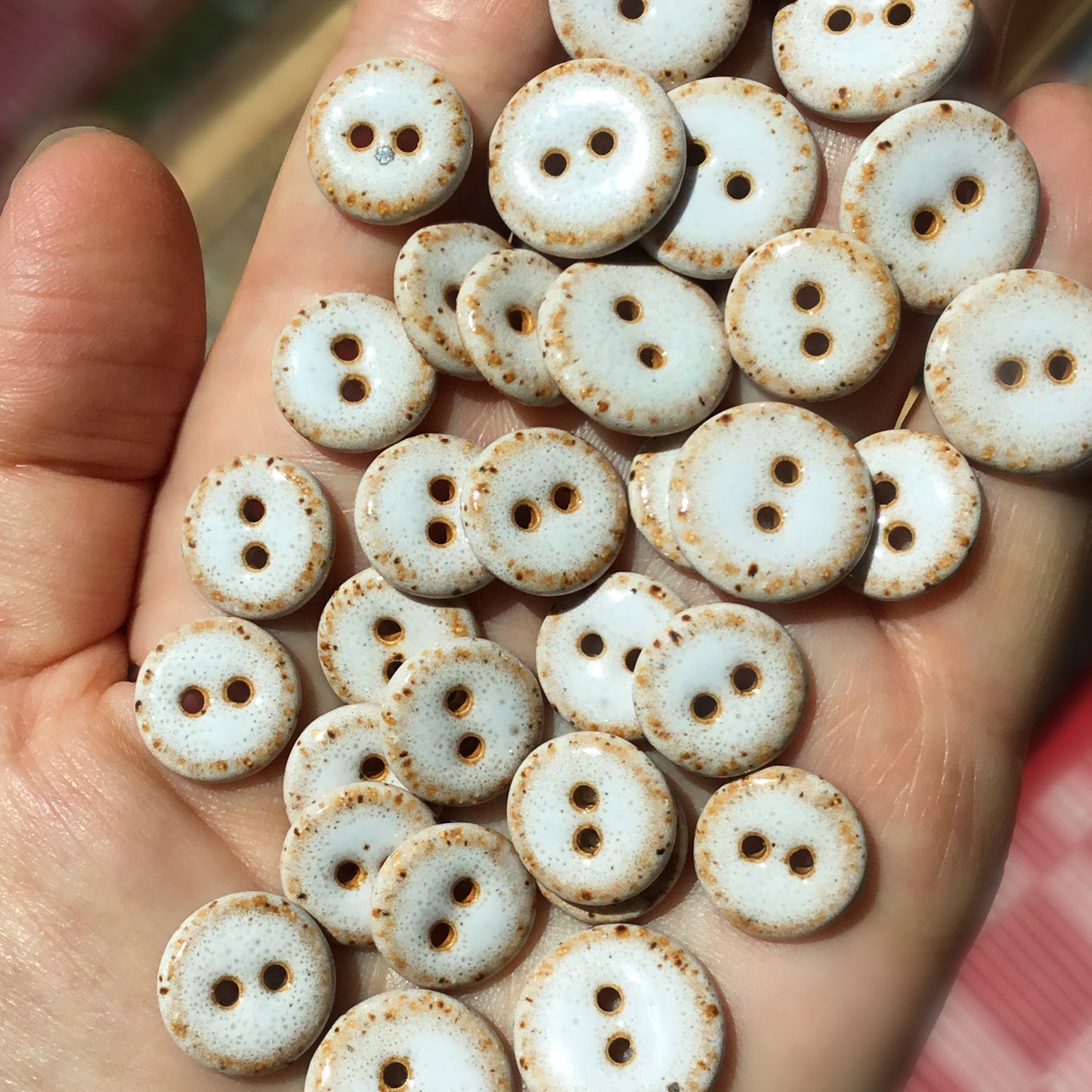 'Toasted Marshmallow' Stoneware Button - 5 sizes