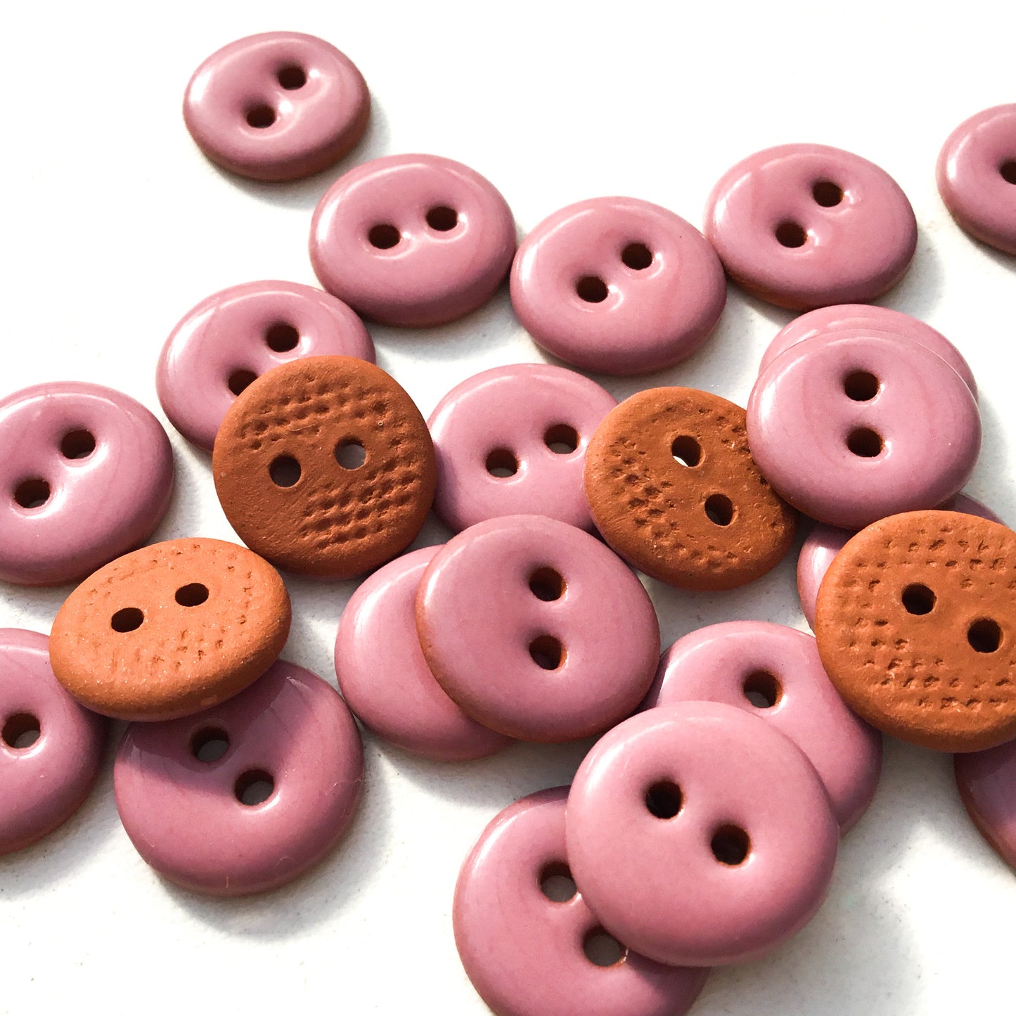 Mauve Ceramic Buttons -1/2"