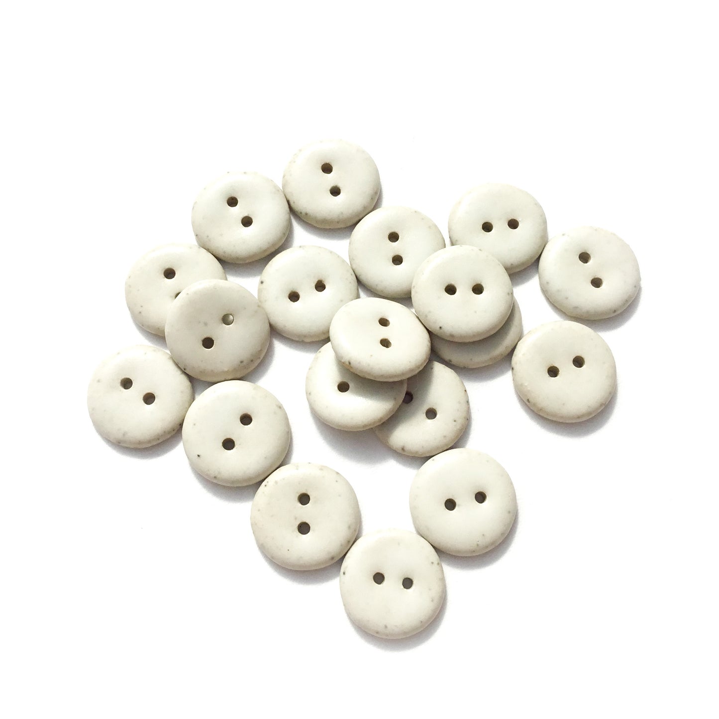 White Matte Stoneware Buttons  3/4"