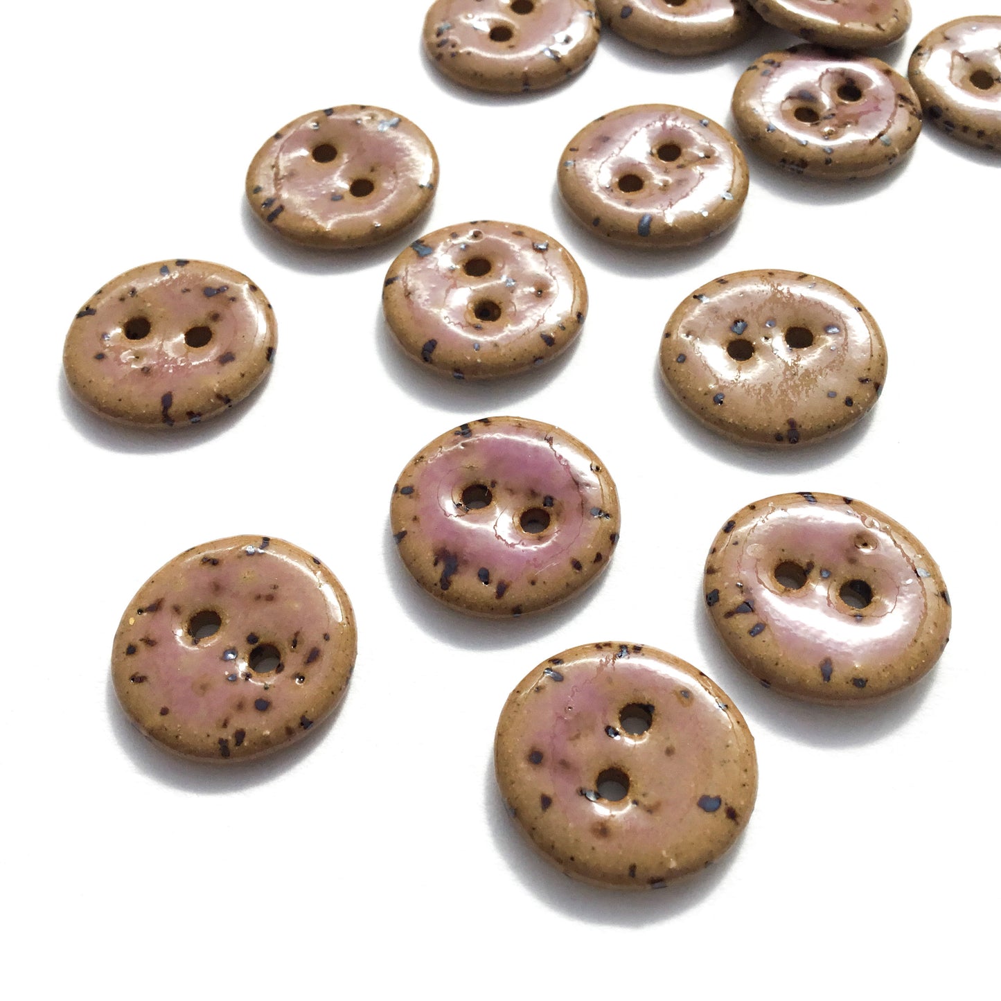 Light Purple Fleck Stoneware Buttons - 3/4"