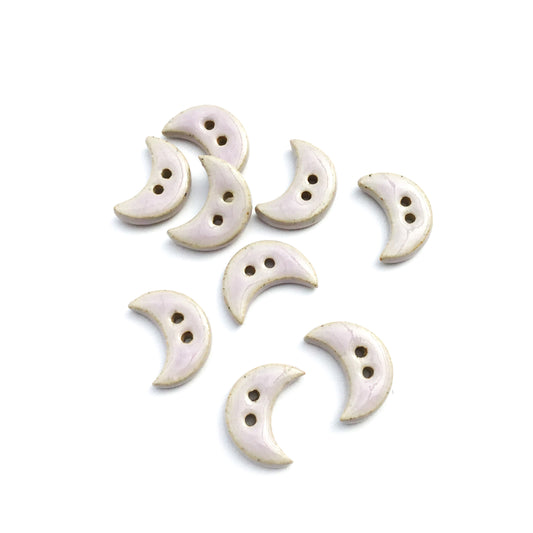 Light Purple Moon Crescent Stoneware Buttons 3/4"