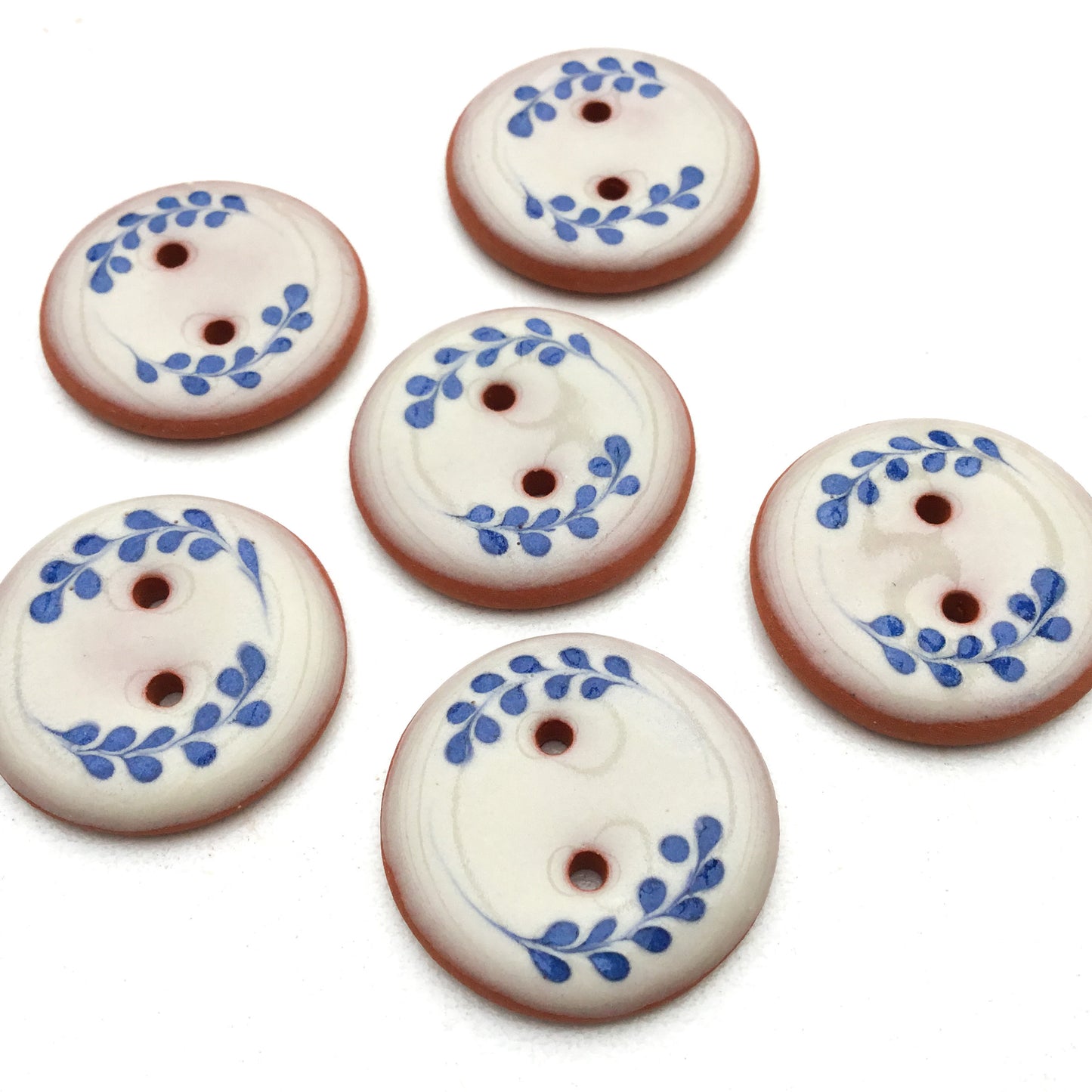 Antique Blue Florets Button 7/8"