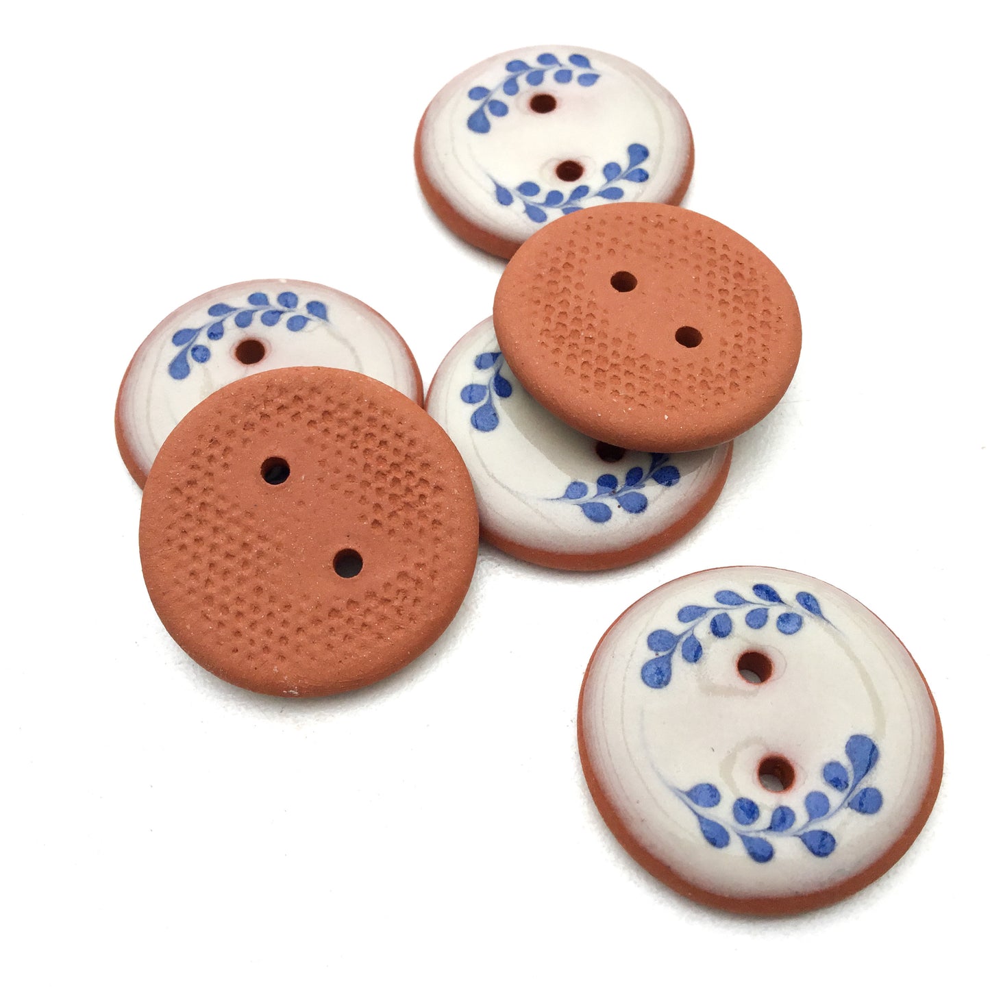 Antique Blue Florets Button 7/8"