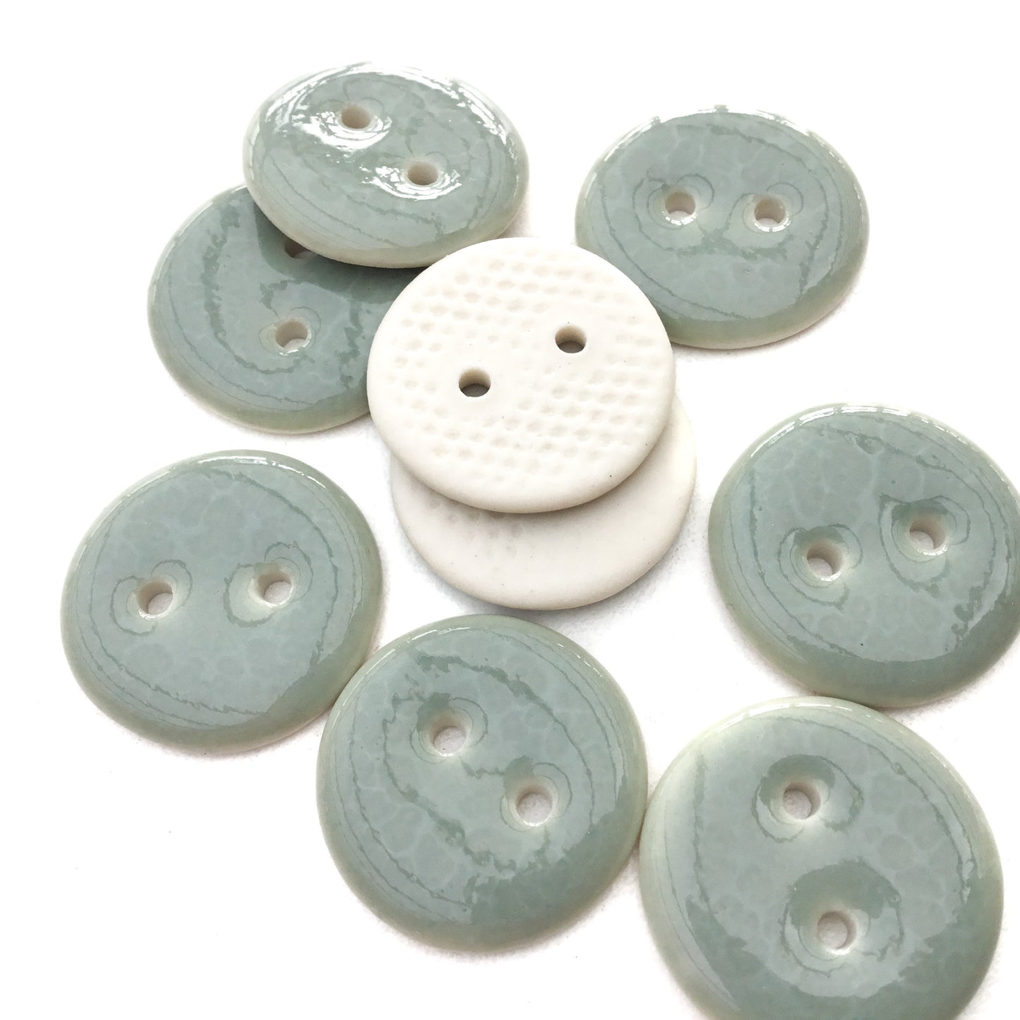 Medium Gray Porcelain Button  7/8"